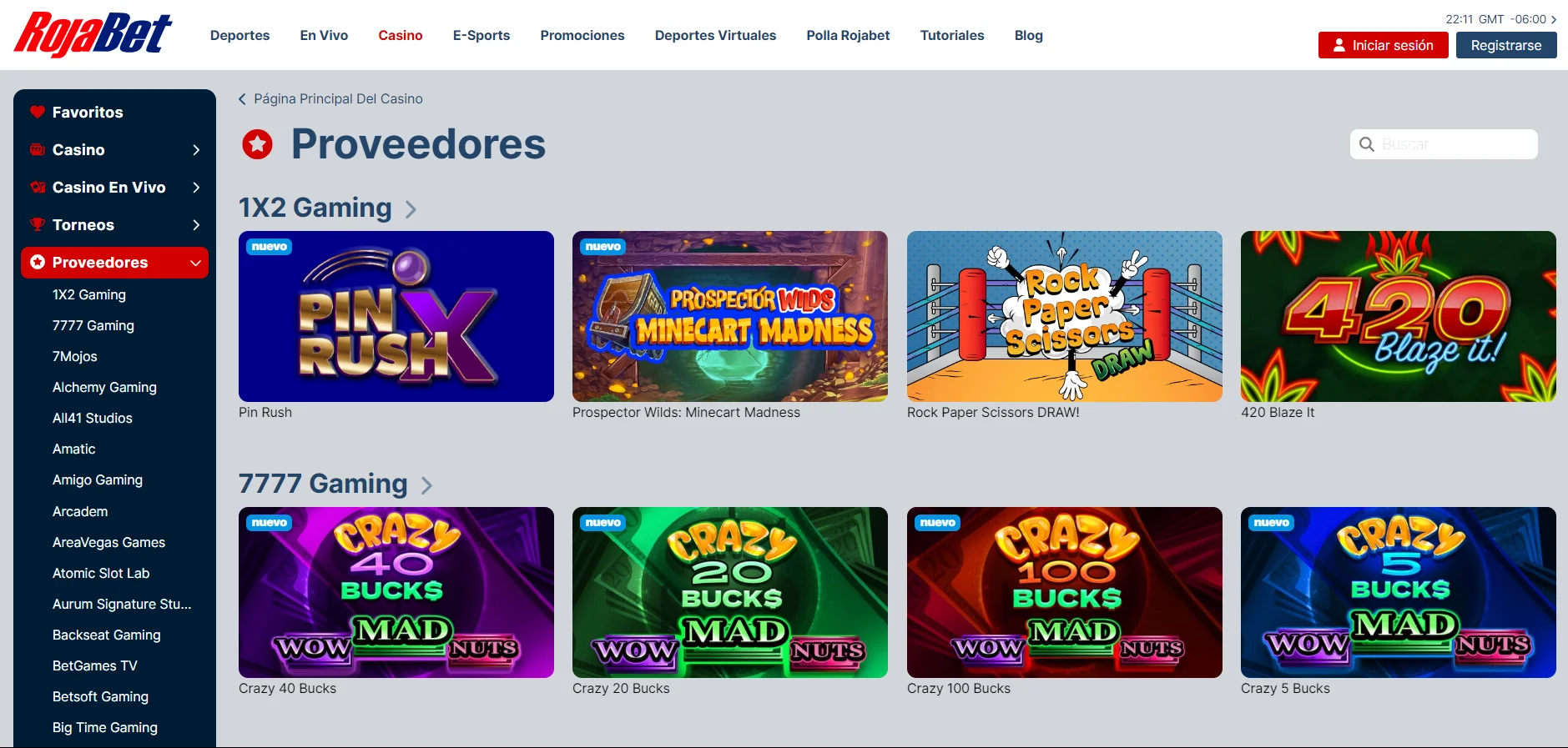 Proveedores de casino online en RojaBet proveedores casinos Chile rojabet