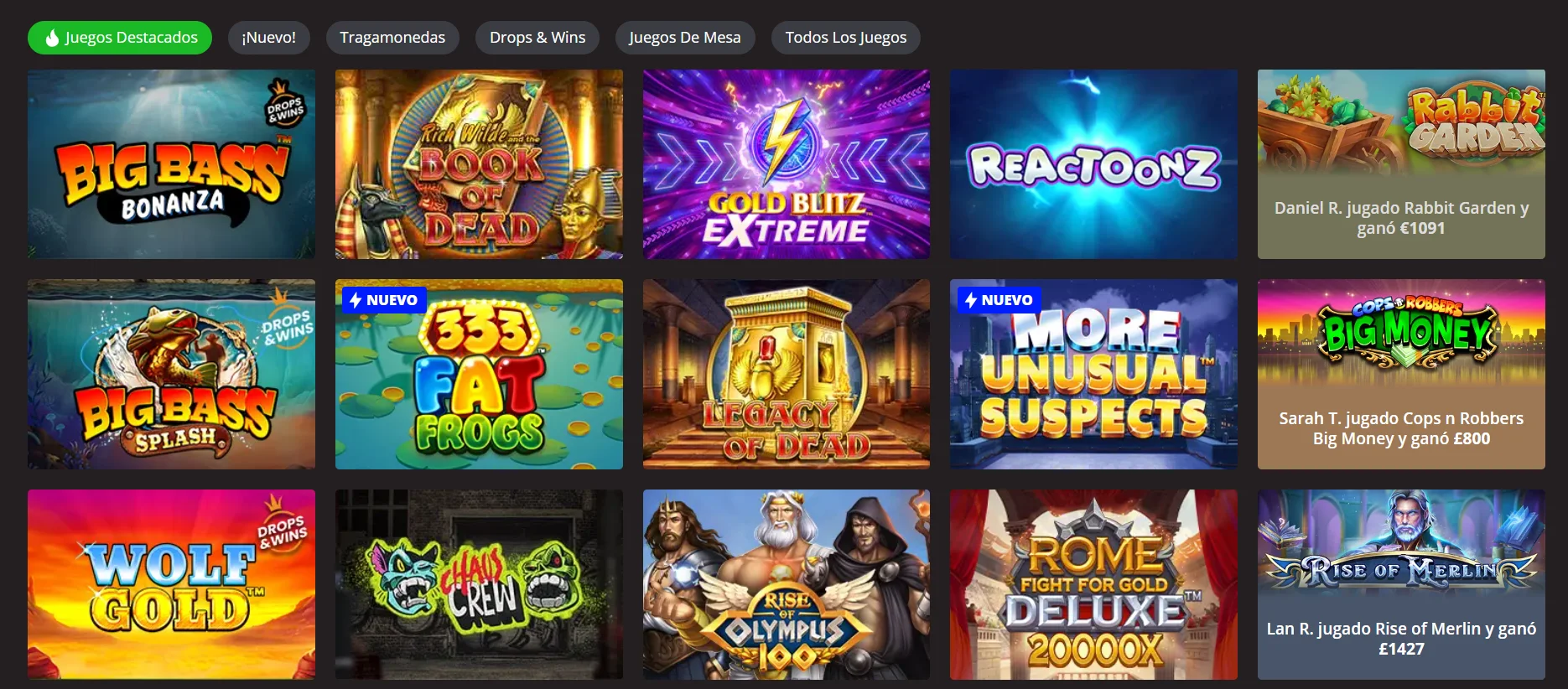 Variedad de juegos en Magic Red proveedores casinos Chile magicred