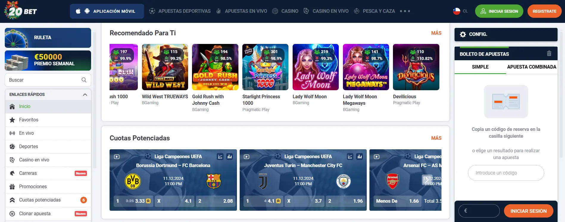 20Bet casino slots
