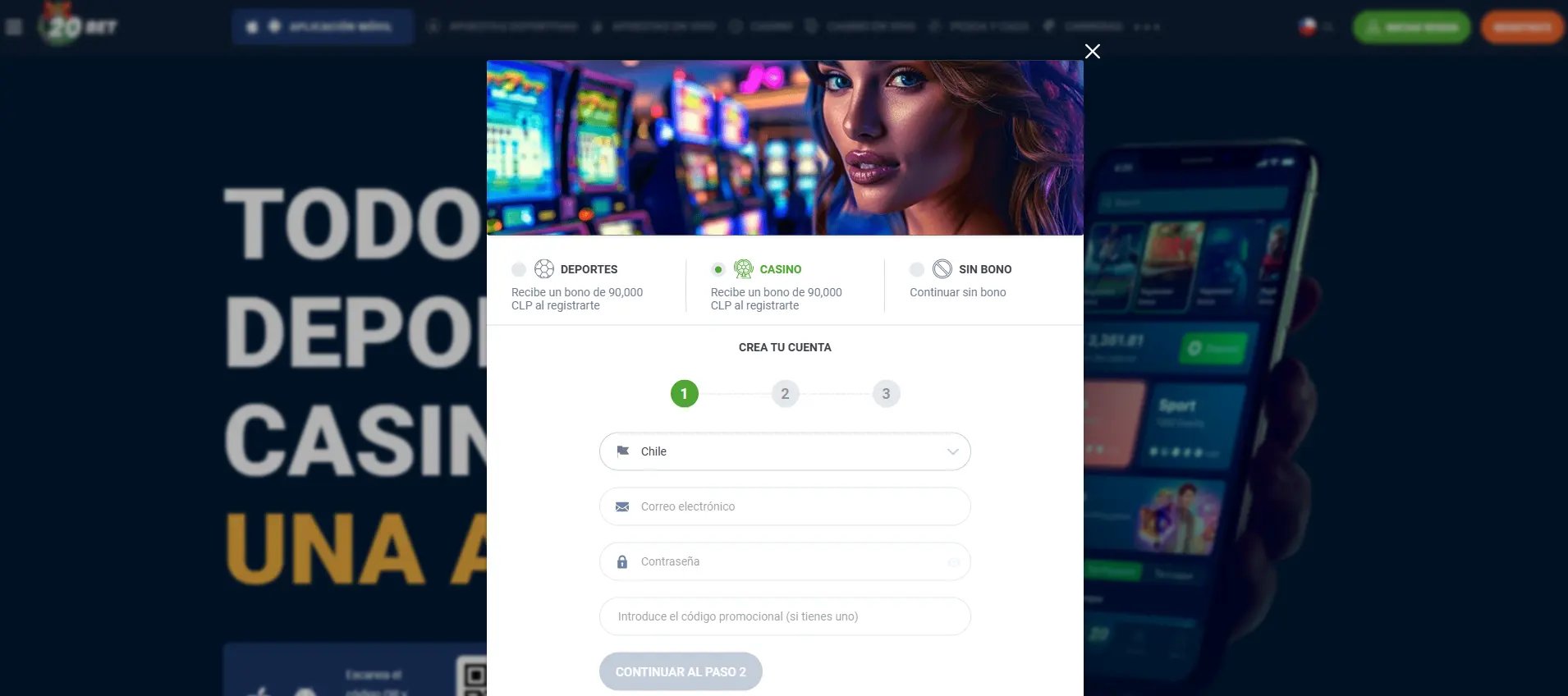 20Bet registro