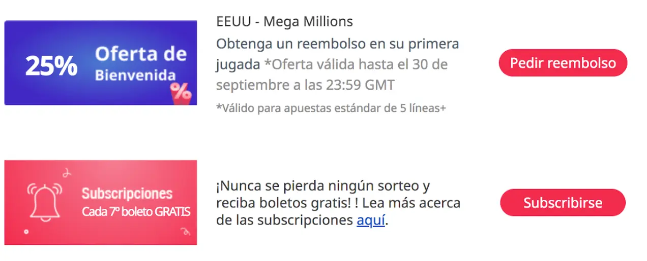 Bonos y descuentos para lotería online Bonos lotería online