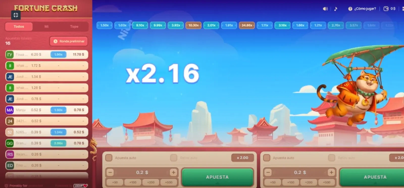 Retira tu dinero a tiempo pantalla de juego